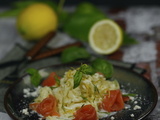 Linguine au citron basilic et saumon fumé