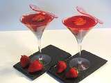 Panna cotta fraises et sirop de coquelicot