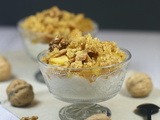 Panna cotta pommes poires et crumble de noix