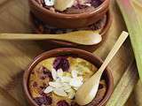 Petits gratins de rhubarbe fraises et amandes