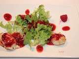 Salade de st-jacques aux framboises