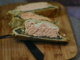 Saumon en croûte au pesto d’épinards et fromage frais