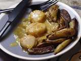 St-jacques et pommes de terre sautées au citron confit