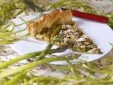 Tarte aux asperges, mozzarella et citron confit