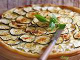 Tarte fine aux courgettes, mozza basilic