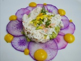 Tartare de crabe, condiment mangue/coco/citronnelle