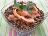 Salade de lentilles au saumon fumé