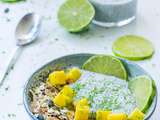 Porridge mangue, citron vert et graines de chia