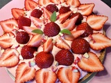 Tarte aux fraises et pralines roses