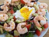 Oeuf mollet, Crevettes, Avocat, Tomate, Etc