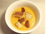 Velouté de carottes au chorizo et ses croûtons au chorizo