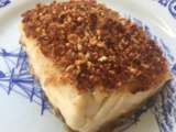 Dos de cabillaud en crumble de bacon, amandes et parmesan