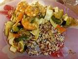 Angèle a testé... Poêlée de légumes, crevettes, quinoa