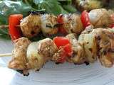 Brochettes de poulet au miel et à la moutarde