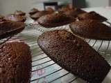 Madeleines au chocolat, miel et poudre d'amande