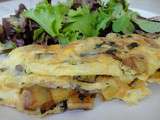 Omelette pommes de terre-champignon