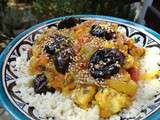 Poulet épicé aux pruneaux, façon tajine