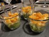 Verrines avocats, crevettes et granny smith