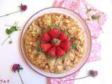 Gâteau aux fraises et à la ricotta aux parfums d'amandes et de pistaches