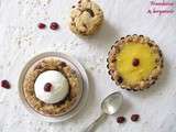 Tartelettes de cookies (flocons d'avoine /cranberries) au citron