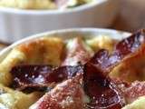 Clafoutis aux figues et au Gorgonzola, chips de magret de canard