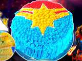 Gâteau captain marvel ! (shag rug cake)