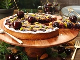 Tarte amandine aux cerises et pistache