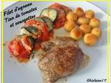 Filet d'agneau et Tian de tomates et courgettes