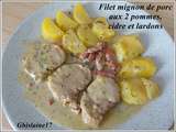 Filet mignon de porc aux 2 pommes, cidre et lardons