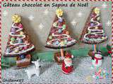 Gâteau chocolat en petits sapins de Noël