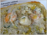 Petits gratins cabillaud, crevettes, poireaux