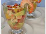 Verrine de Crevette, Mangue, Avocat, Tomate (et jardin printanier)