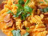 One Pot Pasta Chorizo, Mascarpone et Basilic