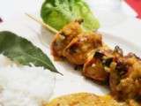 Brochettes de dinde, marinade et sauce abricots curry  {Plancha Time}