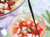 Minestrone de fruits frais, vanille et basilic