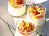 Panna cotta apéritive, ail et fines herbes, crumble de parmesan