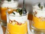 Verrine butternut-noisettes, chantilly au parmesan, graines de courge