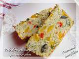 Cake de riz aux courgettes, poivrons et olives