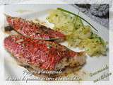 Filets de rougets à la tapenade et écrasé de pommes de terre à la ciboulette