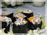 Makis de lentilles, saumon fumé et chèvre