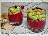 Verrine de Noël betterave et avocat au boursin