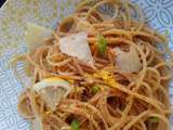 Spaghettis au beurre d’ail et de citron