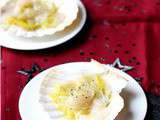 Carpaccio de coquille Saint-Jacques à la fondue de poireaux