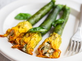 Courgettes fleurs farcies au fromage