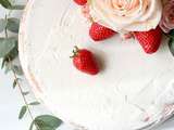 Gâteau aux fraises et chantilly mascarpone