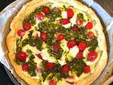 Tarte courgette, mozzarella et pesto