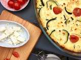 Clafoutis aux courgettes, feta et tomates cerises