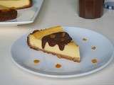 Cheesecake orange/amandes et sa sauce chocolat