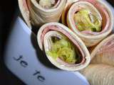 Wraps de jambon, salade et fromage frais