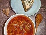 Soupe aux fenouil, chou, girolles et fourme d’Ambert